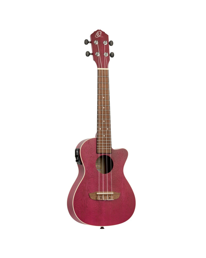 Ortega RURUBY-CE Earth Series Concert Preamp Ukulele 4 String - Raspberry Red