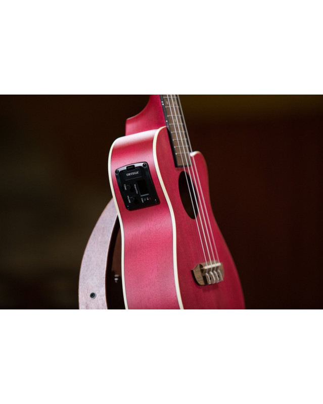Ortega RURUBY-CE Earth Series Concert Preamp Ukulele 4 String - Raspberry Red