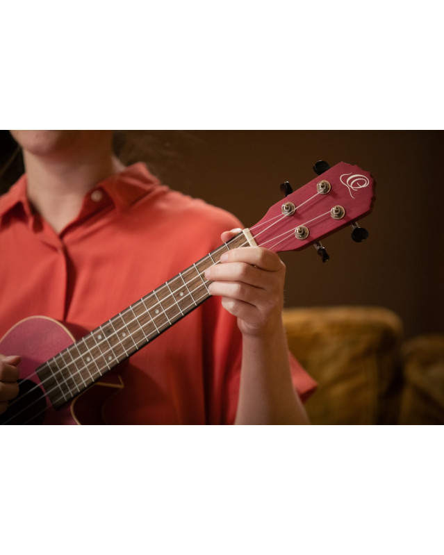 Ortega RURUBY-CE Earth Series Concert Preamp Ukulele 4 String - Raspberry Red