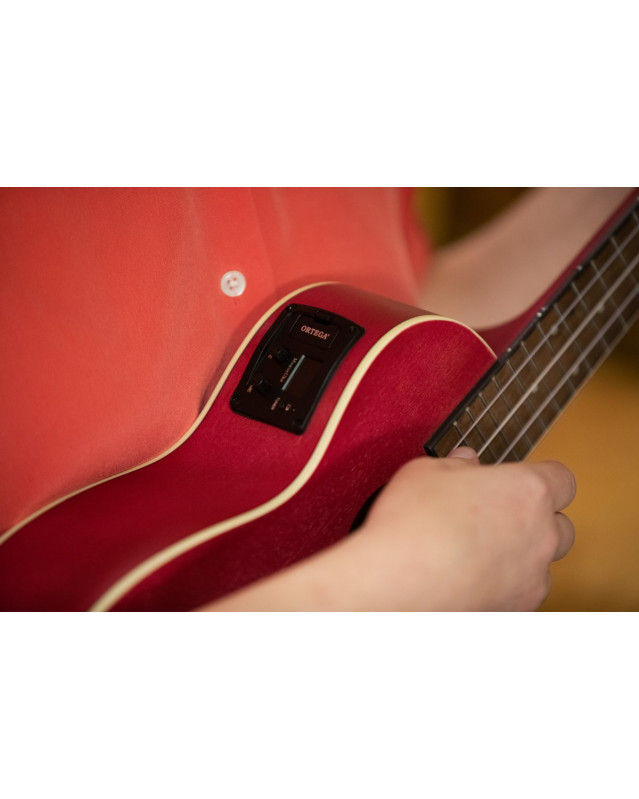 Ortega RURUBY-CE Earth Series Concert Preamp Ukulele 4 String - Raspberry Red