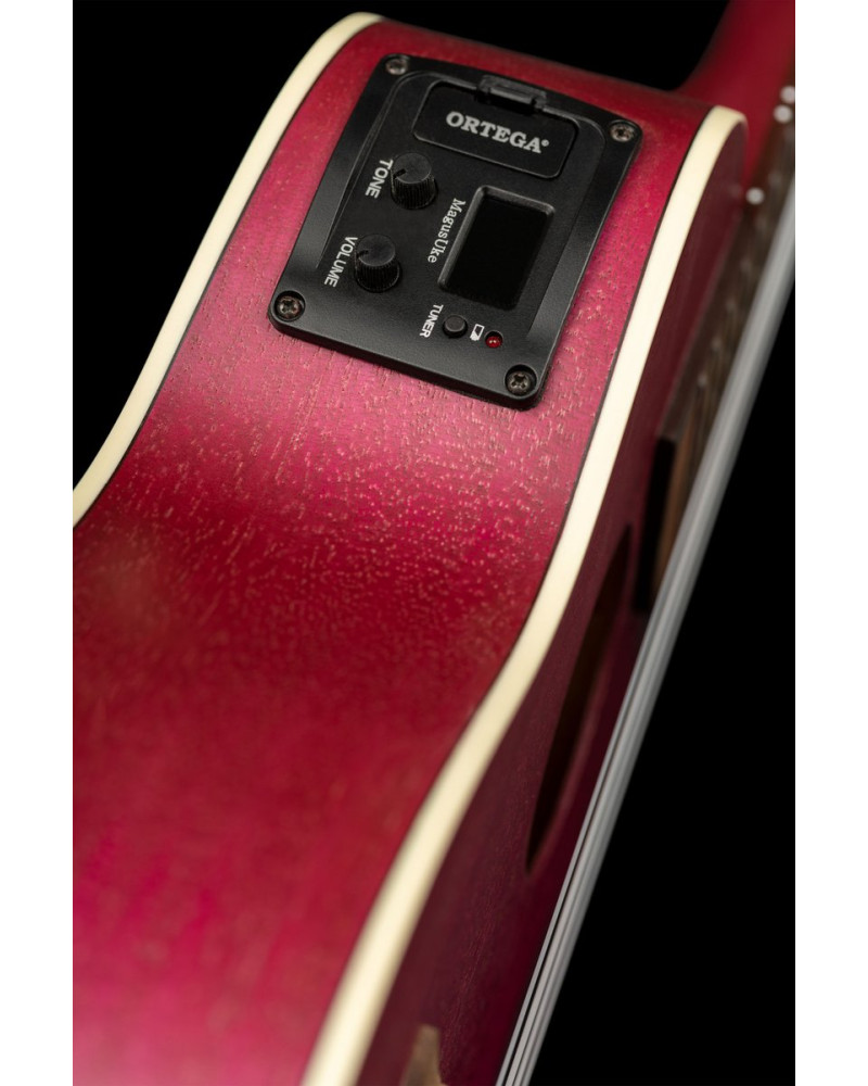 Ortega RURUBY-CE Earth Series Concert Preamp Ukulele 4 String - Raspberry Red