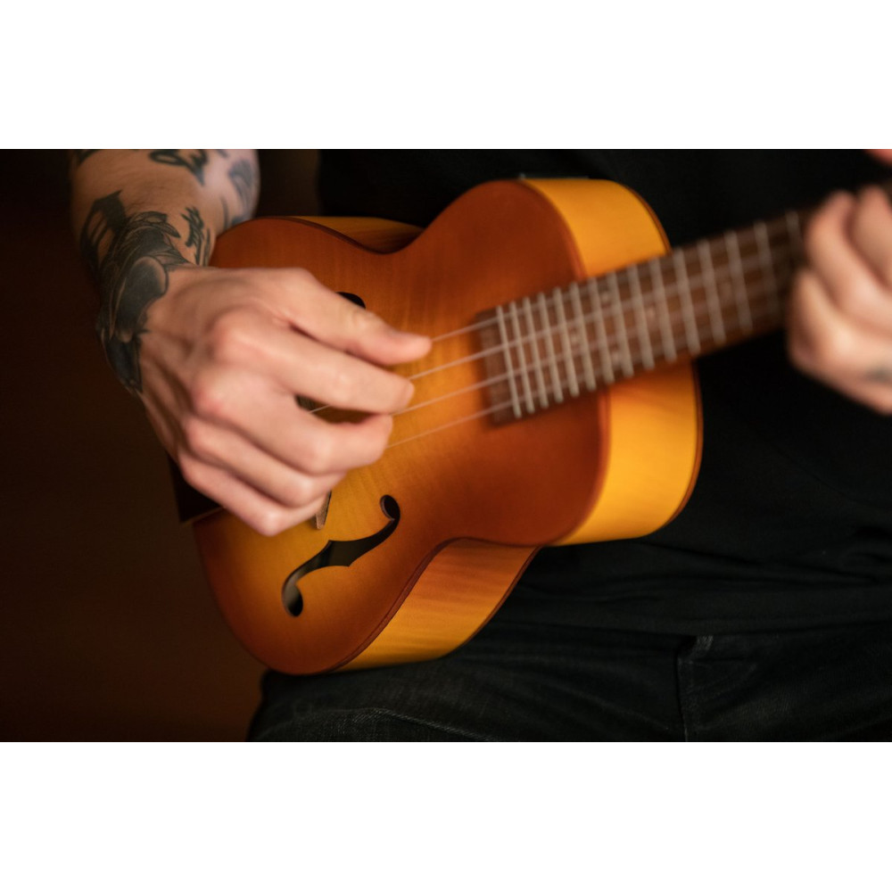 Ortega RUSL-HSB Custom Built Series Concert Ukulele 4 String - Honey Sunburst + Bag