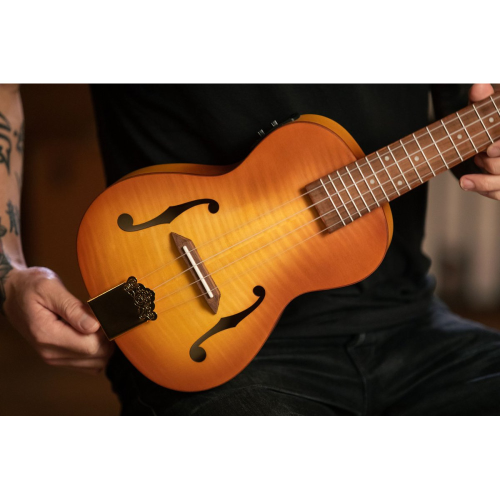 Ortega RUSL-HSB Custom Built Series Concert Ukulele 4 String - Honey Sunburst + Bag