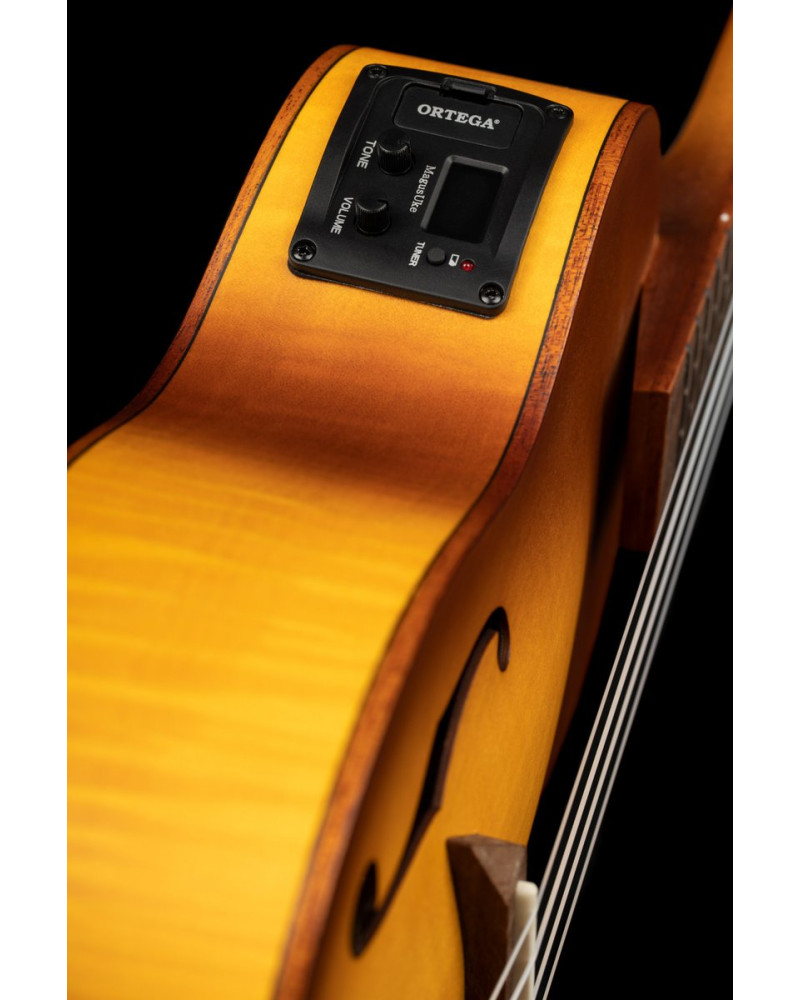 Ortega RUSL-HSB Custom Built Series Concert Ukulele 4 String - Honey Sunburst + Bag