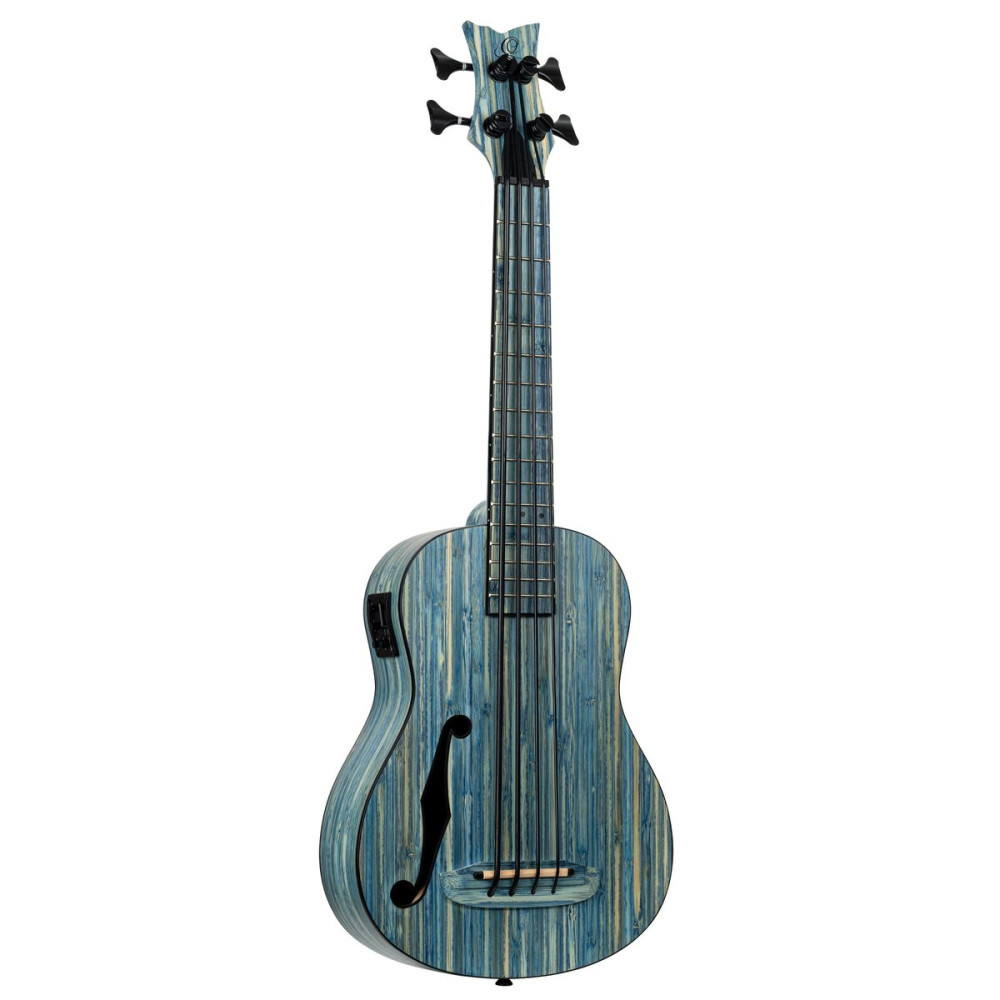 Ortega RUSWB-UB Bamboo Series Short Scale Uke Bass 4 String - Solid Bamboo Stonewashed + Bag