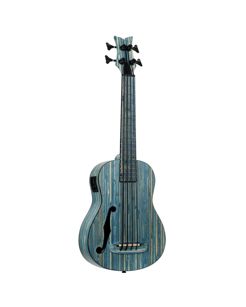 Ortega RUSWB-UB Bamboo Series Short Scale Uke Bass 4 String - Solid Bamboo Stonewashed + Bag