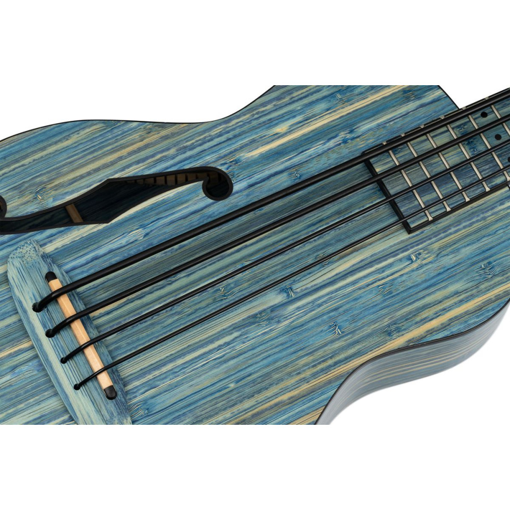 Ortega RUSWB-UB Bamboo Series Short Scale Uke Bass 4 String - Solid Bamboo Stonewashed + Bag