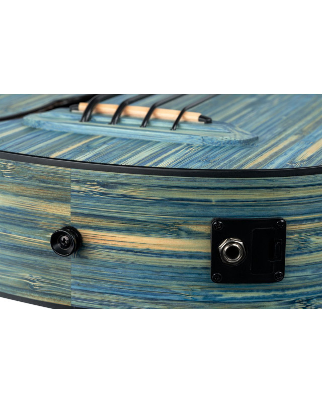 Ortega RUSWB-UB Bamboo Series Short Scale Uke Bass 4 String - Solid Bamboo Stonewashed + Bag