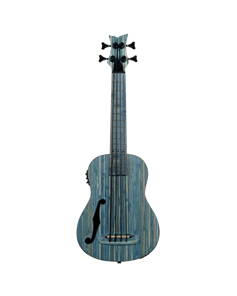 Ortega RUSWB-UB Bamboo Series Short Scale Uke Bass 4 String - Solid Bamboo Stonewashed + Bag