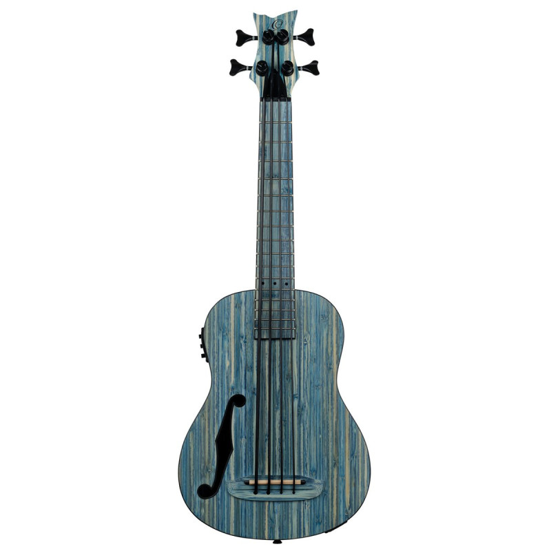 Ortega RUSWB-UB Bamboo Series Short Scale Uke Bass 4 String - Solid Bamboo Stonewashed + Bag