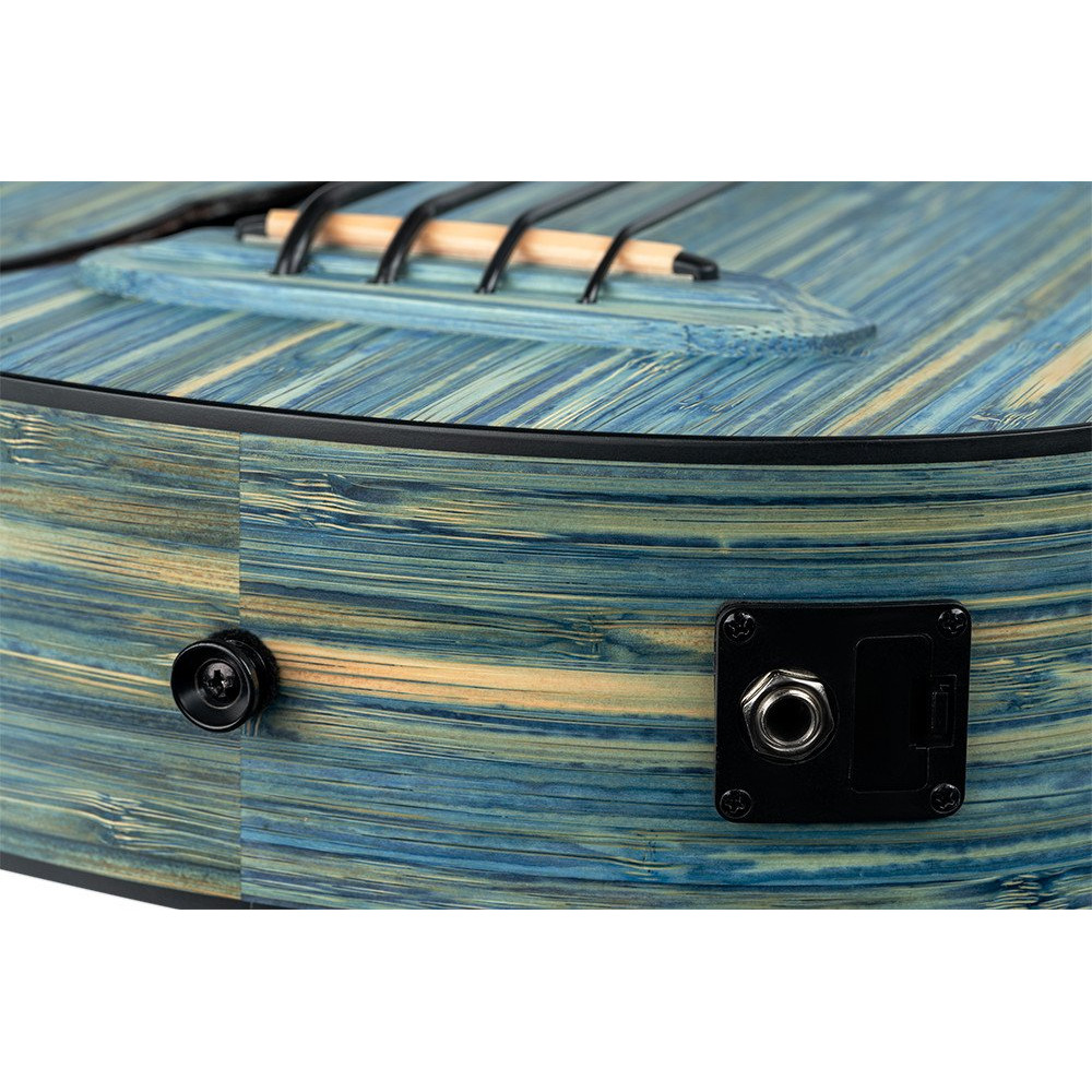 Ortega RUSWB-UB Bamboo Series Short Scale Uke Bass 4 String - Solid Bamboo Stonewashed + Bag