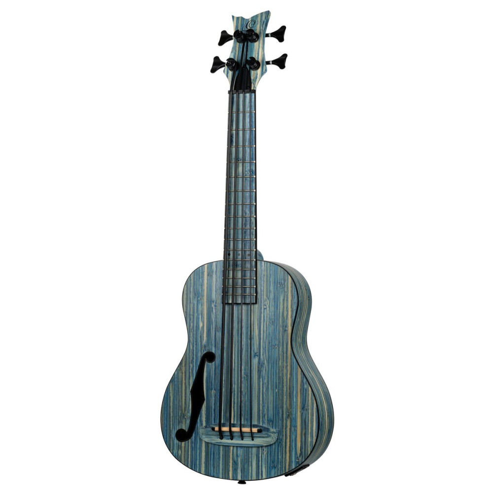 Ortega RUSWB-UB Bamboo Series Short Scale Uke Bass 4 String - Solid Bamboo Stonewashed + Bag