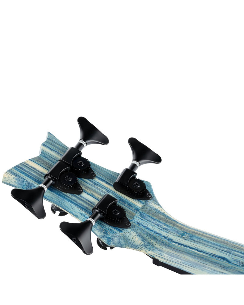 Ortega RUSWB-UB Bamboo Series Short Scale Uke Bass 4 String - Solid Bamboo Stonewashed + Bag