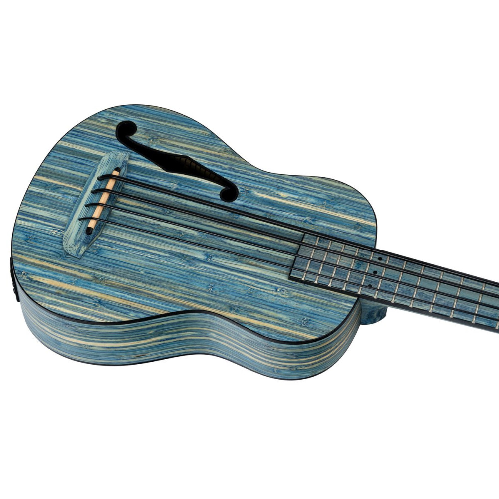Ortega RUSWB-UB Bamboo Series Short Scale Uke Bass 4 String - Solid Bamboo Stonewashed + Bag