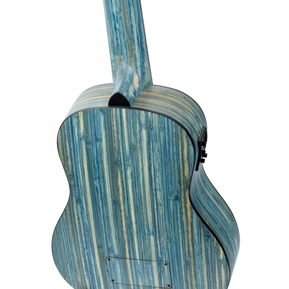 Ortega RUSWB-UB Bamboo Series Short Scale Uke Bass 4 String - Solid Bamboo Stonewashed + Bag