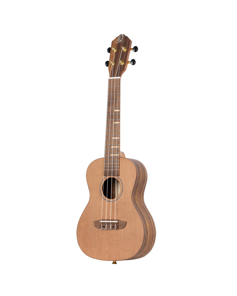 Ortega RUTI-CC-L Timber Series Concert Ukulele 4 String Lefty - Solid Cedar / Walnut Natural + Bag