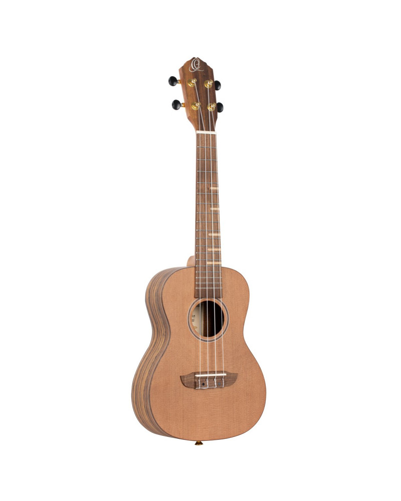 Ortega RUTI-CC-L Timber Series Concert Ukulele 4 String Lefty - Solid Cedar / Walnut Natural + Bag