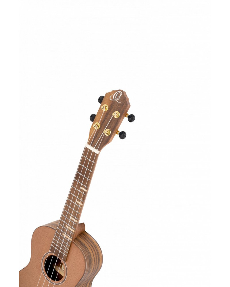 Ortega RUTI-CC-L Timber Series Concert Ukulele 4 String Lefty - Solid Cedar / Walnut Natural + Bag