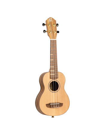 Ortega RUTI-SO Timber Series Soprano Ukulele 4 String - Solid Cedar / Walnut Natural + Bag