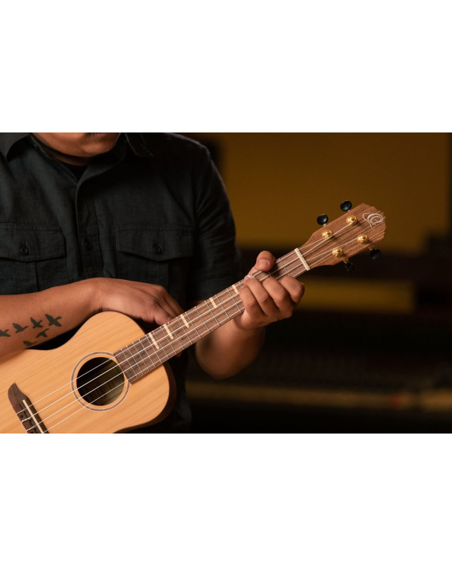 Ortega RUTI-TE Timber Series Tenor Ukulele 4 String - Solid Cedar / Walnut Natural + Bag