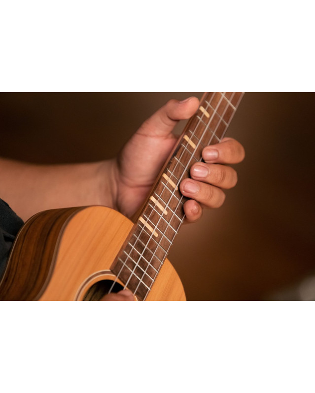 Ortega RUTI-TE Timber Series Tenor Ukulele 4 String - Solid Cedar / Walnut Natural + Bag
