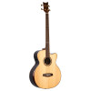 Ortega STRIPEDSU.ACB The Private Room Medium Scale Acoustic Bass 4 String - Spruce / Striped Ebony Natural + Bag