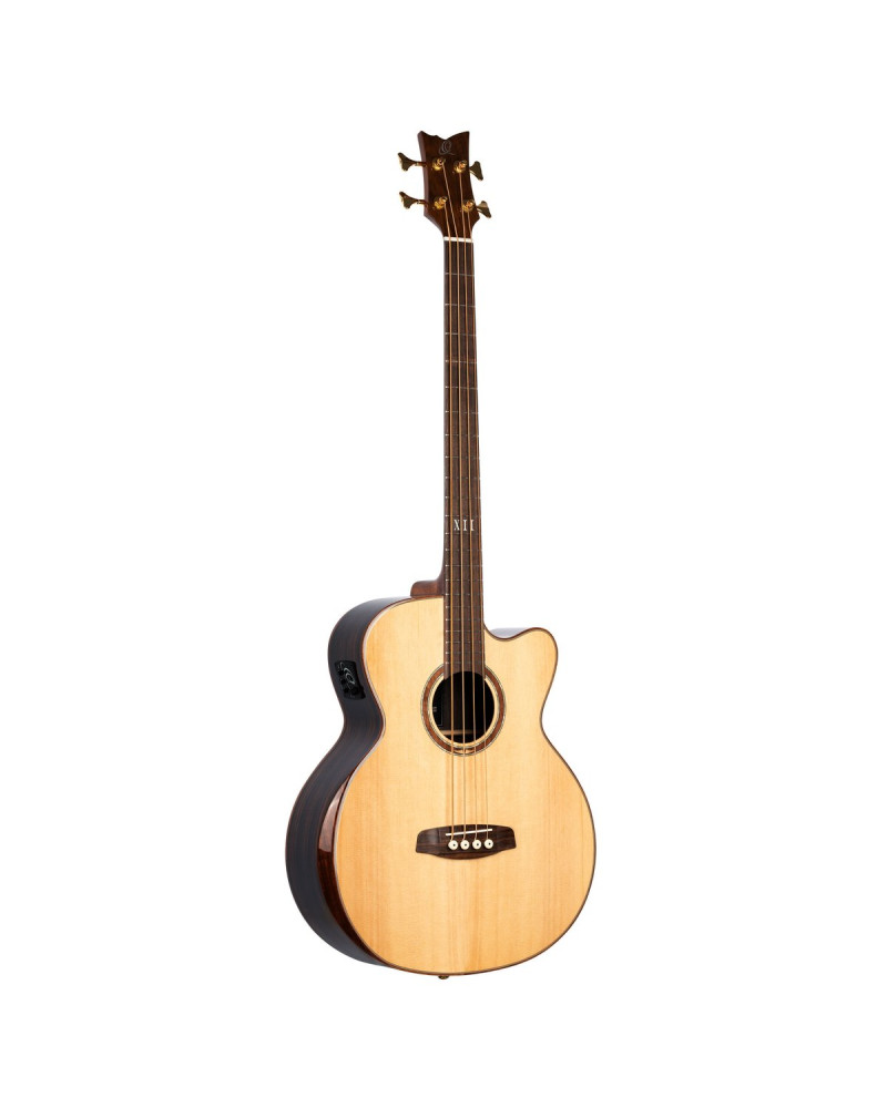 Ortega STRIPEDSU.ACB The Private Room Medium Scale Acoustic Bass 4 String - Spruce / Striped Ebony Natural + Bag
