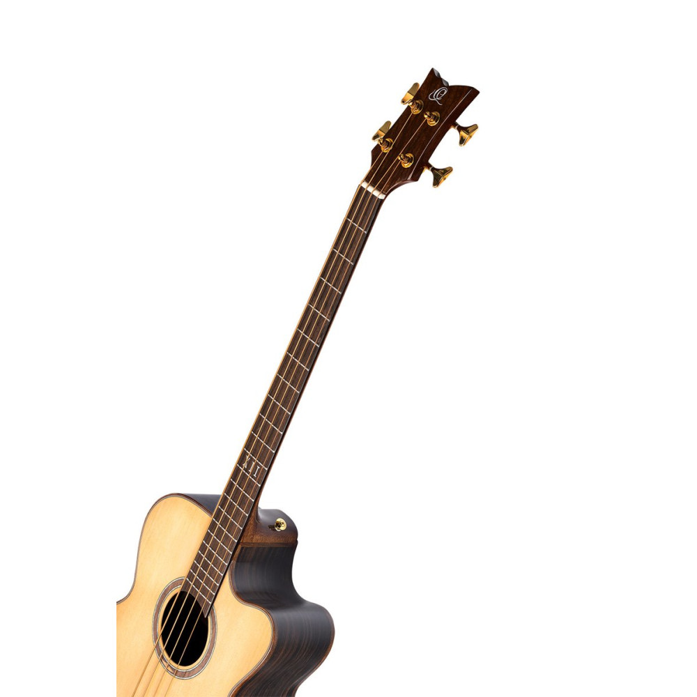 Ortega STRIPEDSU.ACB The Private Room Medium Scale Acoustic Bass 4 String - Spruce / Striped Ebony Natural + Bag
