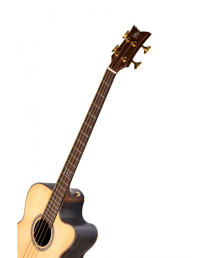 Ortega STRIPEDSU.ACB The Private Room Medium Scale Acoustic Bass 4 String - Spruce / Striped Ebony Natural + Bag