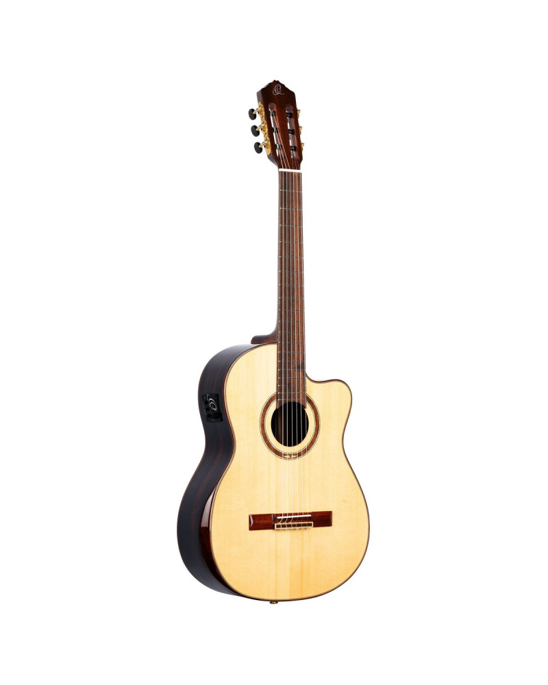 Ortega STRIPEDSU.C/E The Privat Room 4/4 Classical Guitar 6-string - Natural + Gig Bag