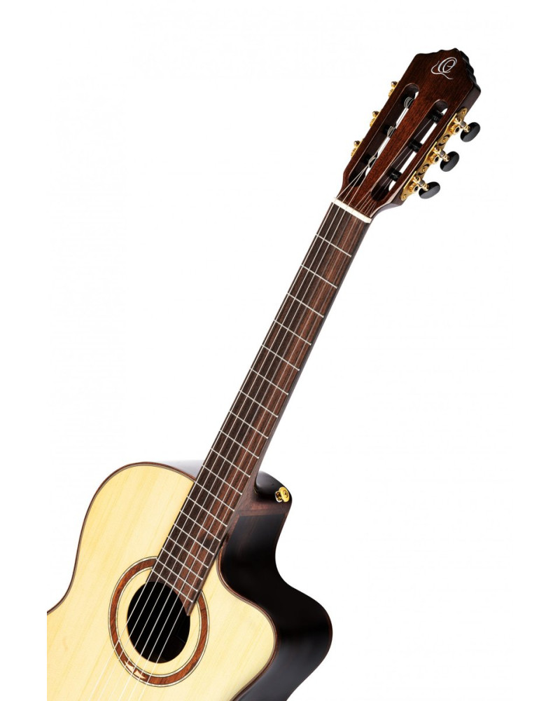 Ortega STRIPEDSU.C/E The Privat Room 4/4 Classical Guitar 6-string - Natural + Gig Bag
