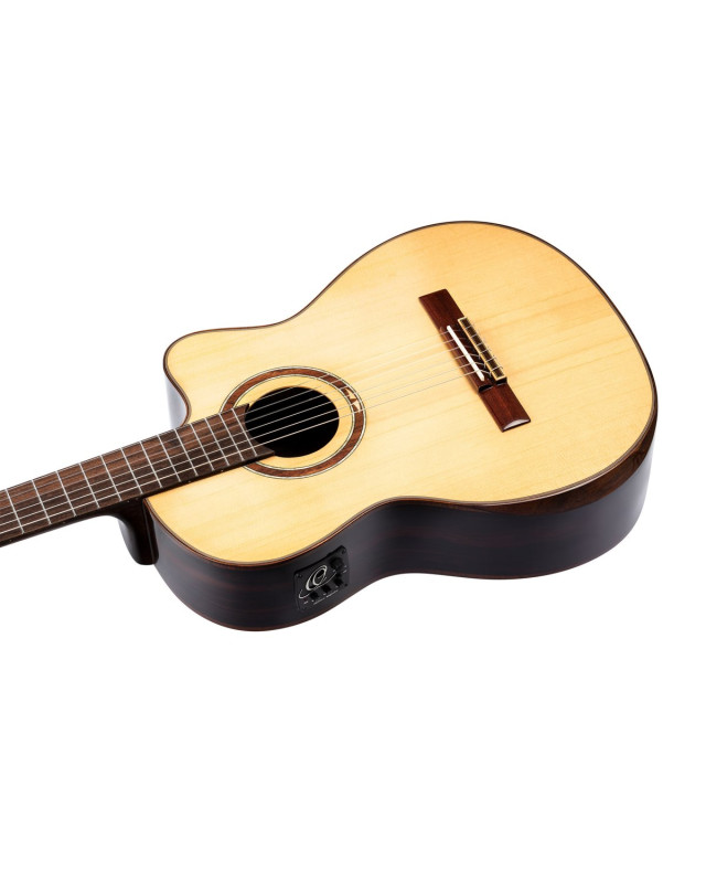 Ortega STRIPEDSU.C/E The Privat Room 4/4 Classical Guitar 6-string - Natural + Gig Bag