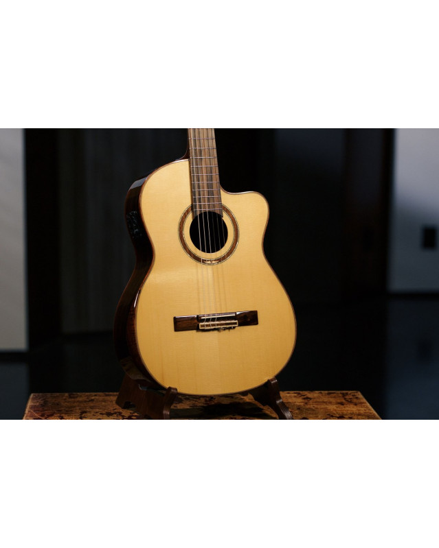 Ortega STRIPEDSU.C/E The Privat Room 4/4 Classical Guitar 6-string - Natural + Gig Bag