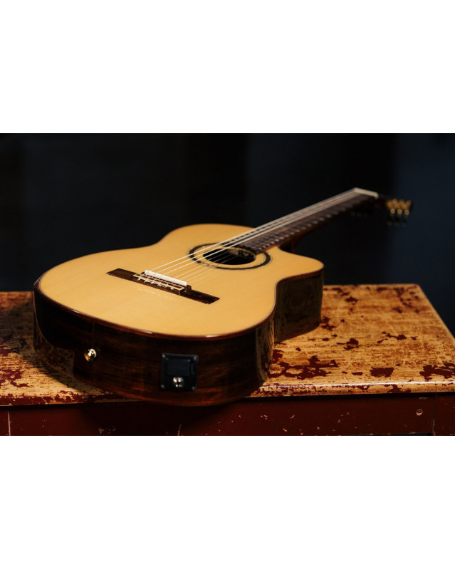 Ortega STRIPEDSU.C/E The Privat Room 4/4 Classical Guitar 6-string - Natural + Gig Bag