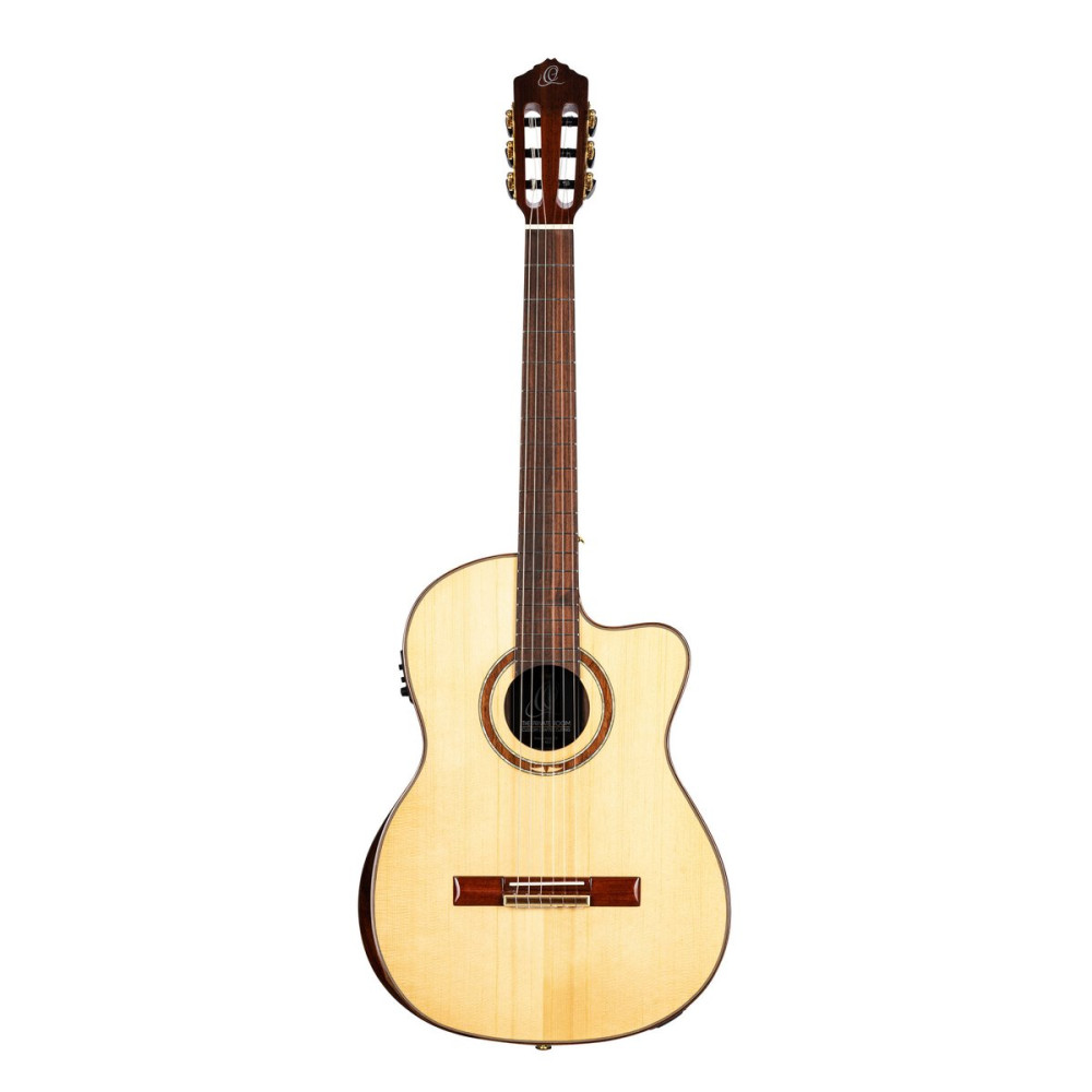 Ortega STRIPEDSU.C/E The Privat Room 4/4 Classical Guitar 6-string - Natural + Gig Bag