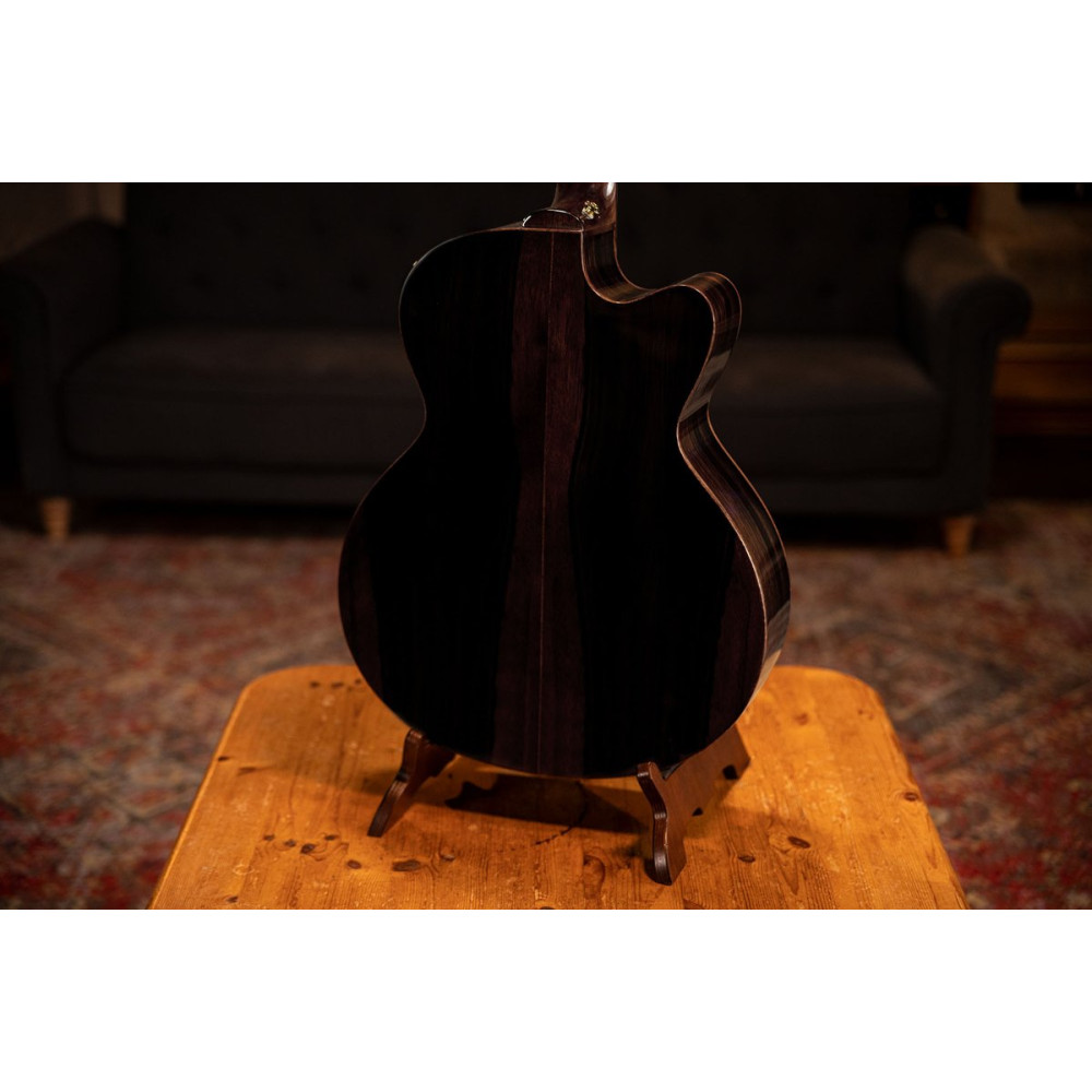 Ortega STRIPSU.ACB-L The Private Room Medium Scale Acoustic Bass 4 String Lefty - Spruce / Striped Ebony Natural + Bag