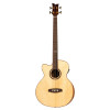 Ortega STRIPSU.ACB-L The Private Room Medium Scale Acoustic Bass 4 String Lefty - Spruce / Striped Ebony Natural + Bag