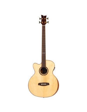 Ortega STRIPSU.ACB-L The Private Room Medium Scale Acoustic Bass 4 String Lefty - Spruce / Striped Ebony Natural + Bag