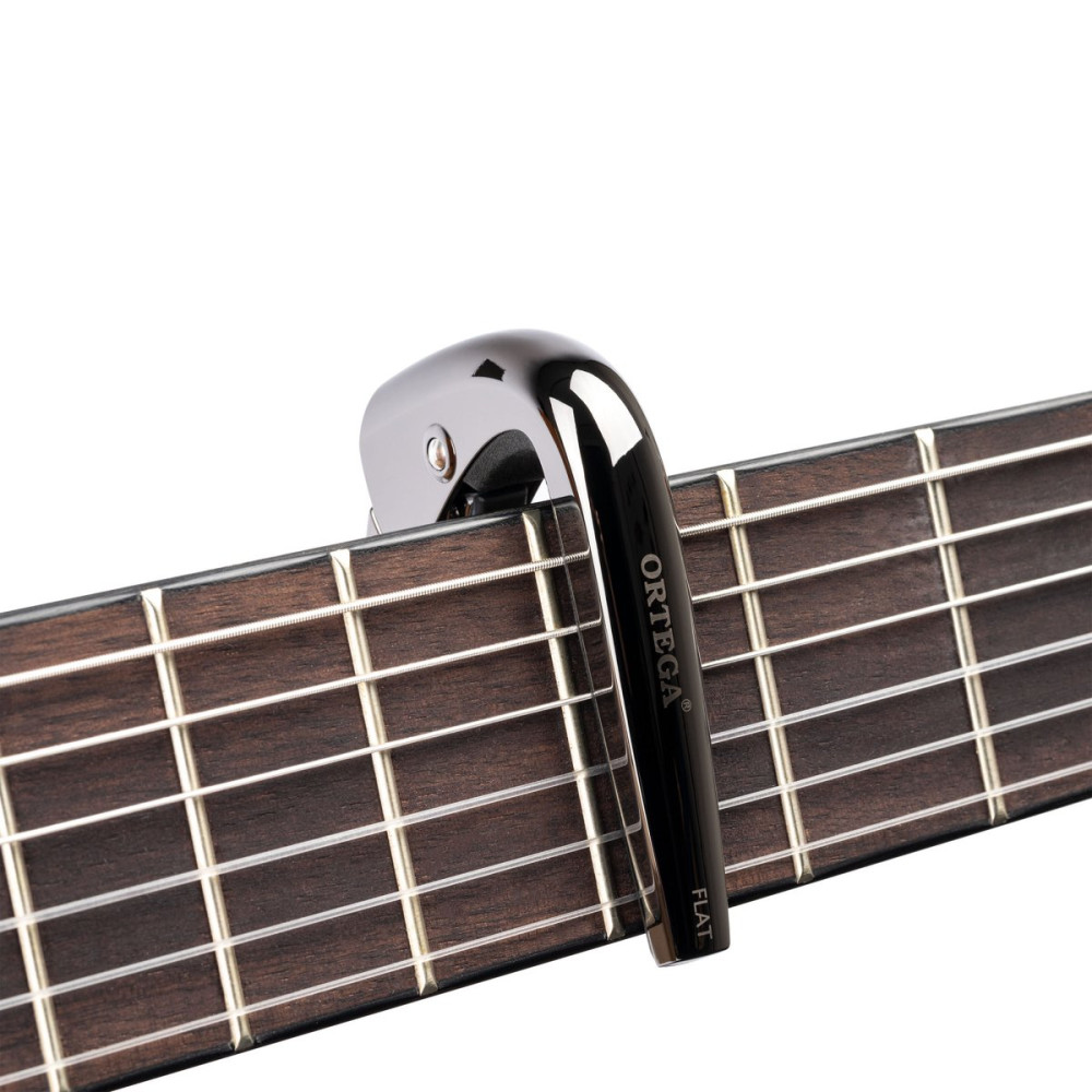 Ortega TNCAPO-BCR Flat Guitar Capo - Black Chrome