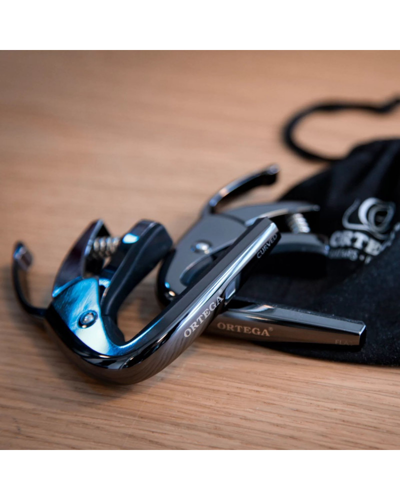 Ortega TNCAPOCV-BCR Curved Guitar Capo - Black Chrome