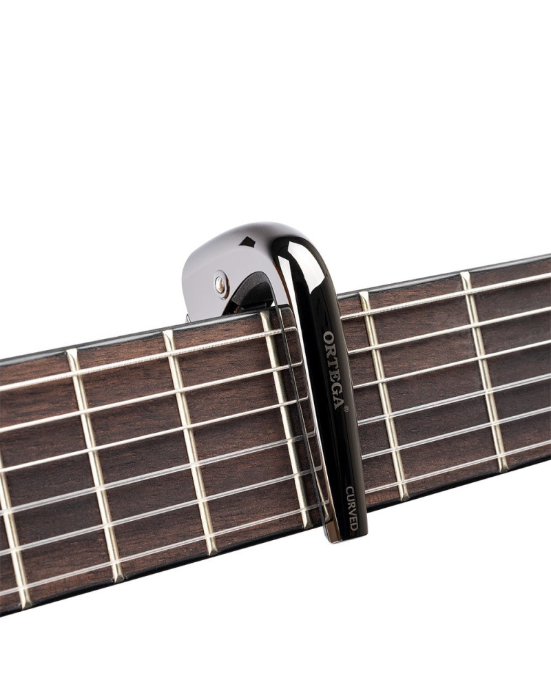 Ortega TNCAPOCV-BCR Curved Guitar Capo - Black Chrome