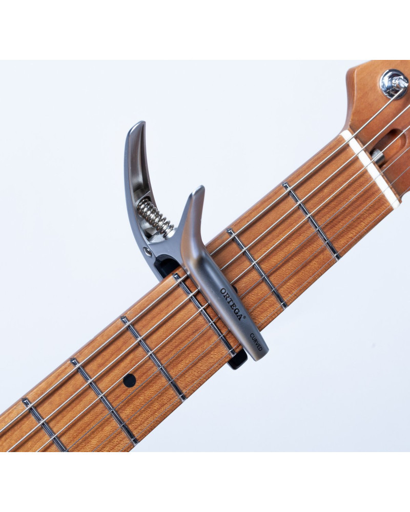 Ortega TWCAPO-CR Curved/Flat Guitar Capo - Chrome