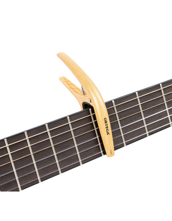 Ortega TWCAPO-MAD Curved/Flat Guitar Capo - Maple Design