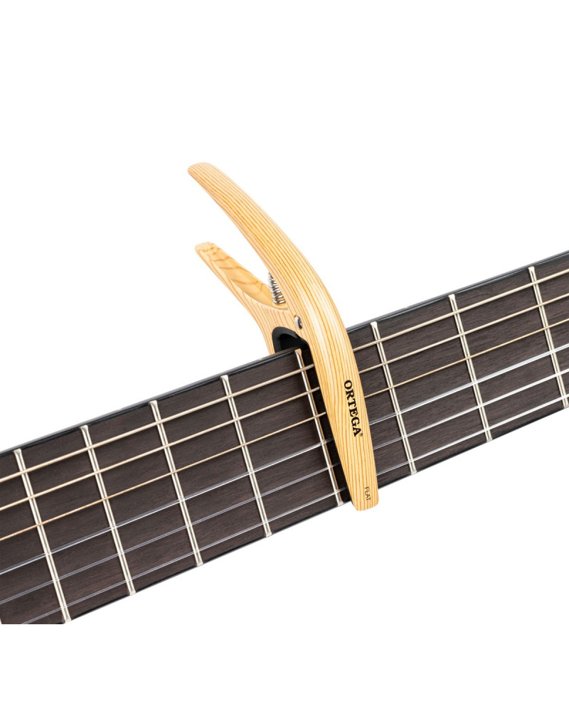 Ortega TWCAPO-MAD Curved/Flat Guitar Capo - Maple Design
