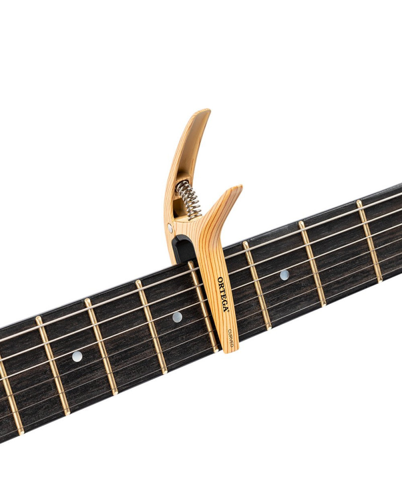 Ortega TWCAPO-MAD Curved/Flat Guitar Capo - Maple Design