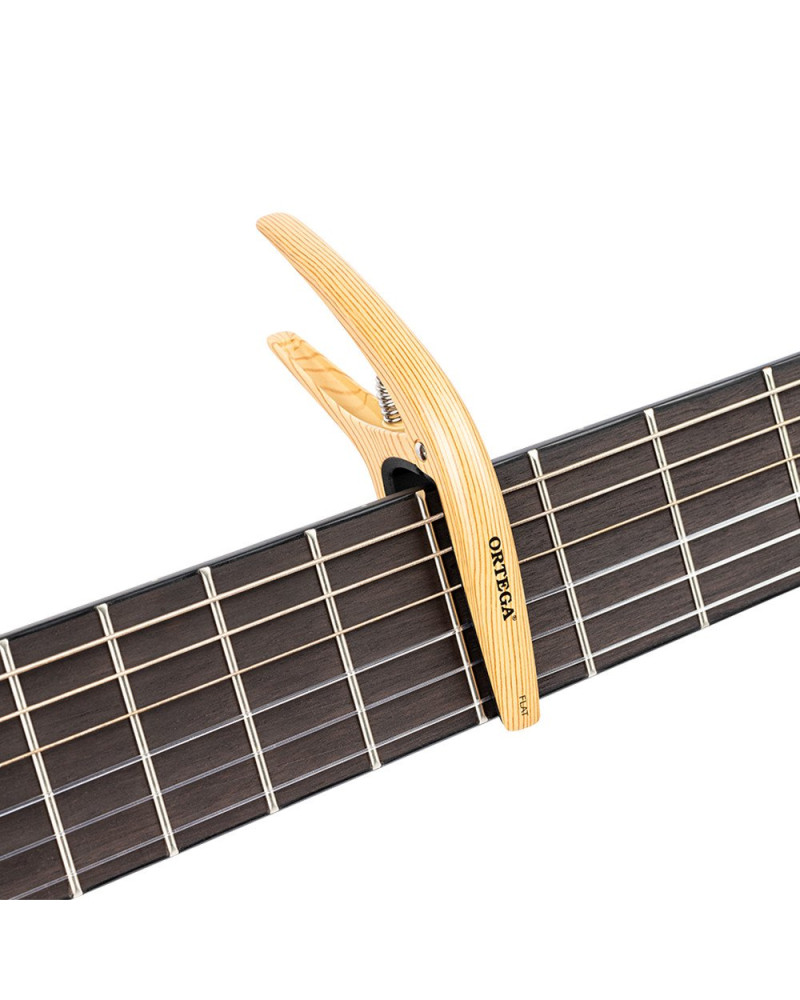Ortega TWCAPO-MAD Curved/Flat Guitar Capo - Maple Design