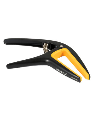Ortega TWCAPO-SBK Curved/Flat Guitar Capo - Black/Orange