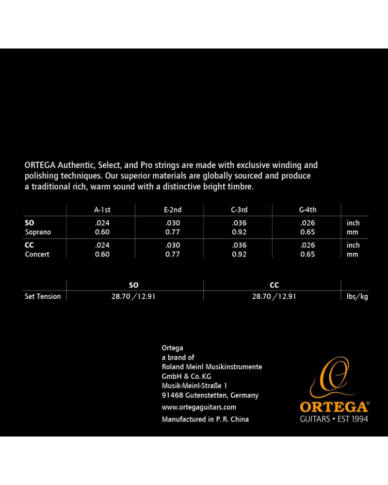 Ortega UKABK-SO Custom Made Strings Authentic String Set - Ukulele 4 String