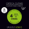 Ortega UKSBK-TE-LG Custom Made Tenor Low-G Ukulele Select String Set Black Nylon, black plated Copper wound