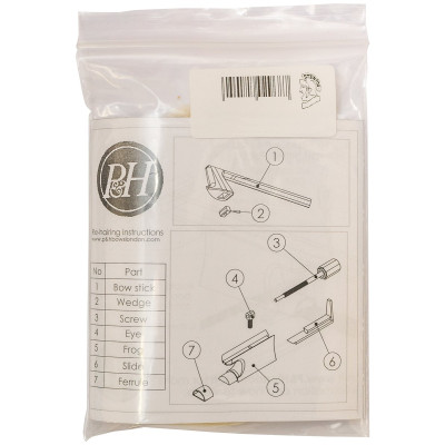 P&H Bows PHP1744E P&H Bowhair Hank, for 1/2 Fiberglass Double-bass bow, genuine horse ha ir